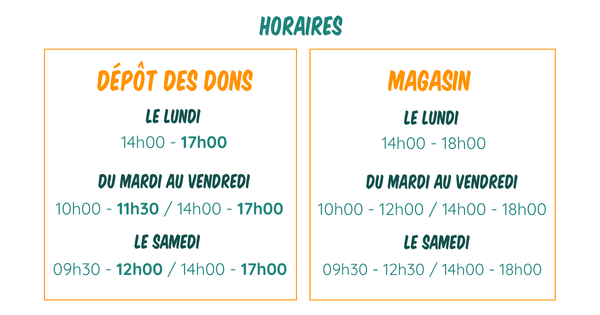 Horaires de la ressourcerie